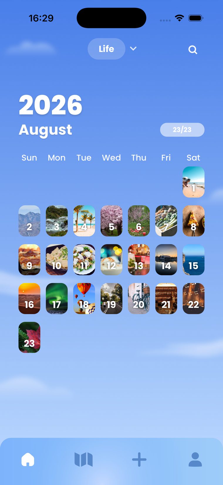 The Life Tabs monthly calendar filled with daily photos