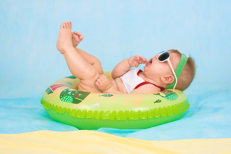 Baby laughing in the sun