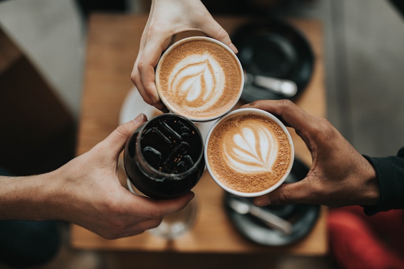 Morning coffee with latte art