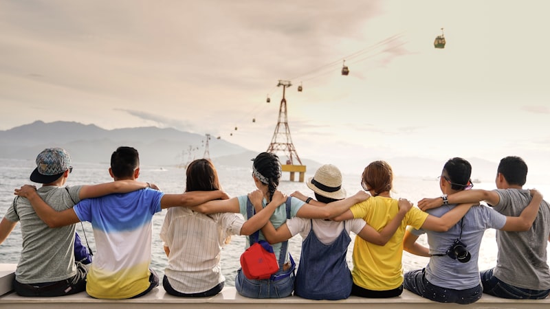 Friends together on a trip